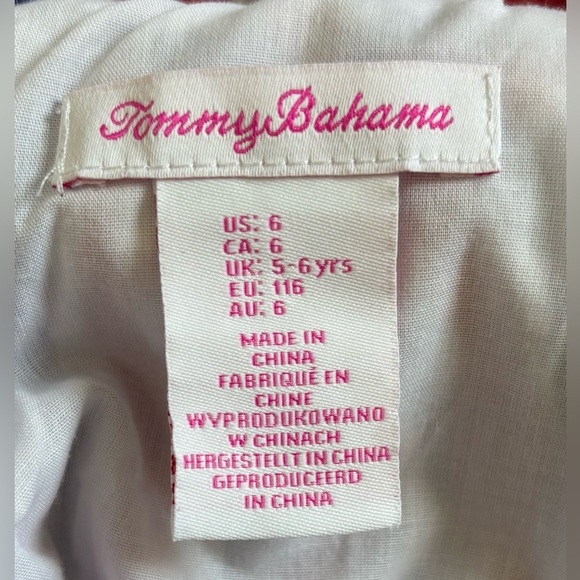Tommy Bahama Girls Striped Red White and Blue Dress. Fully Lined - Picture 4 of 4